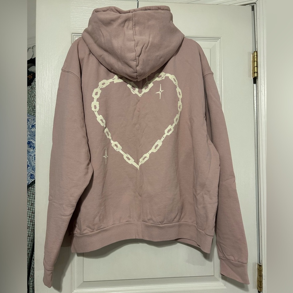 Lonely Ghost Chained Heart Heavyweight Hoodie - Picture 3 of 3